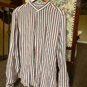 Men's Striped Button-Down Shirt. H&M. Size Large.